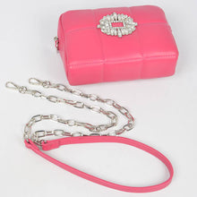 Load image into Gallery viewer, Vegan Leather Rhinestone Buckle Crossbody Bag