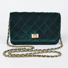 Load image into Gallery viewer, Quilted Velvet Shoulder Bag Purse Crossbody