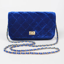 Load image into Gallery viewer, Quilted Velvet Shoulder Bag Purse Crossbody
