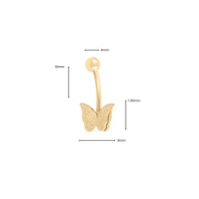 Load image into Gallery viewer, WJW - 18K Gold Stainless Steel Glitter Butterfly Belly Button Ring