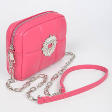 Load image into Gallery viewer, Vegan Leather Rhinestone Buckle Crossbody Bag
