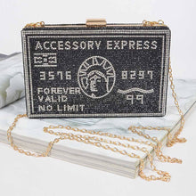 Load image into Gallery viewer, Rhinestone Fashion Express Clutch: Black