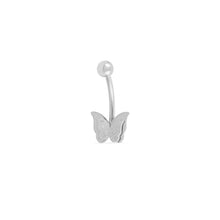 Load image into Gallery viewer, WJW - 18K Gold Stainless Steel Glitter Butterfly Belly Button Ring