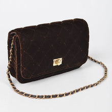Load image into Gallery viewer, Quilted Velvet Shoulder Bag Purse Crossbody