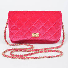 Load image into Gallery viewer, Quilted Velvet Shoulder Bag Purse Crossbody