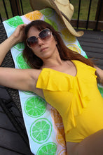 Load image into Gallery viewer, Merigold Kiss - MK094 Travis Surplice Flounce Swimsuit - 6 Colors: XL / Mustard