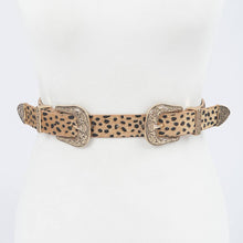 Load image into Gallery viewer, Faux Animal Skin Two Buckle Western Belt
