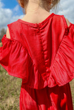 Load image into Gallery viewer, Merigold Kiss - MK058 Wilder Embroidered Cold Shoulder Kids Dress - 2 Colors: Mustard / 6-7T
