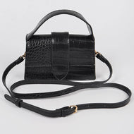 3AM BY H&D ACCESSORIES - Faux Croc Top Handle Crossbody Bag
