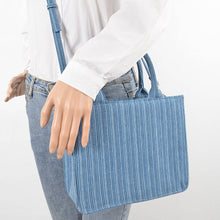 Load image into Gallery viewer, Denim Handle Tote Bag
