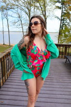 Load image into Gallery viewer, Merigold Kiss - MK094 Travis Surplice Flounce Swimsuit - 6 Colors: S / Pink Cactus
