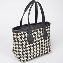 Load image into Gallery viewer, Houndstooth Tweed Small Tote Bag Purse
