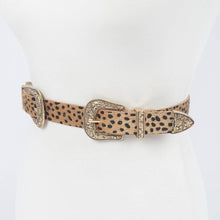 Load image into Gallery viewer, Faux Animal Skin Two Buckle Western Belt
