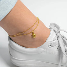 Load image into Gallery viewer, WJW - 18K Gold PVD Stainless Steel Sea Turtle Charm Anklet
