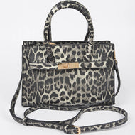 Faux Leopard Print Medium Tote Bag