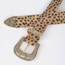Load image into Gallery viewer, Faux Animal Skin Two Buckle Western Belt
