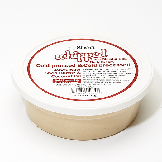 SoShea Whipped Raw Shea Butter & Coconut Oil 6.25 oz