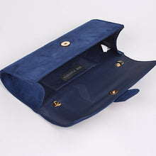 Load image into Gallery viewer, Suede Small Clutch: Navy

