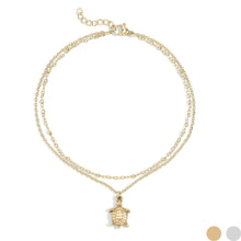 Load image into Gallery viewer, WJW - 18K Gold PVD Stainless Steel Sea Turtle Charm Anklet

