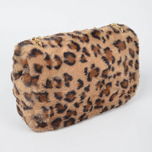Load image into Gallery viewer, Faux Leopard Print Fur Shoulder Crossbody Purse
