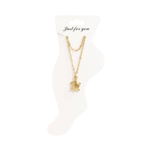 Load image into Gallery viewer, WJW - 18K Gold PVD Stainless Steel Sea Turtle Charm Anklet
