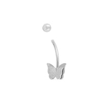 Load image into Gallery viewer, WJW - 18K Gold Stainless Steel Glitter Butterfly Belly Button Ring
