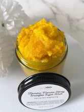 Load image into Gallery viewer, Turmeric and Manuka Honey Brightening Body Scrub: 4 oz Plastic Jar
