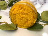 Turmeric and Manuka Honey Brightening Body Scrub: 4 oz Plastic Jar