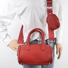 Load image into Gallery viewer, Faux Leather Boston Bag W/Mini Bag
