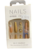 Faux Press on Nails Nude Snake