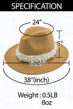 Load image into Gallery viewer, Fashion Fedora Jazz Hat with Wide Pearl Belt: Red
