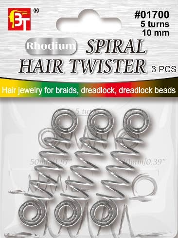 MI Hair Distribution - JEWELRY SPIRAL HAIR TWISTER-10 MM - 10 TURNS - RHODIUM