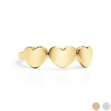 Load image into Gallery viewer, WJW - Stainless Steel Blank Engravable 3 Heart Ring

