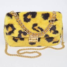 Load image into Gallery viewer, Faux Leopard Print Fur Shoulder Crossbody Purse

