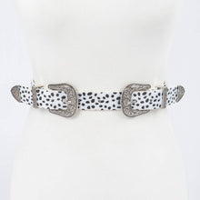 Load image into Gallery viewer, Faux Animal Skin Two Buckle Western Belt
