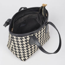 Load image into Gallery viewer, Houndstooth Tweed Small Tote Bag Purse
