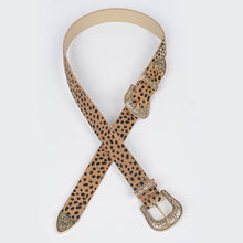 Load image into Gallery viewer, Faux Animal Skin Two Buckle Western Belt
