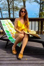 Load image into Gallery viewer, Merigold Kiss - MK094 Travis Surplice Flounce Swimsuit - 6 Colors: L / Mustard
