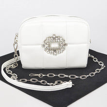 Load image into Gallery viewer, Vegan Leather Rhinestone Buckle Crossbody Bag

