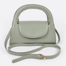 Load image into Gallery viewer, Faux Leather Handle Crossbody Bag: Sage Green
