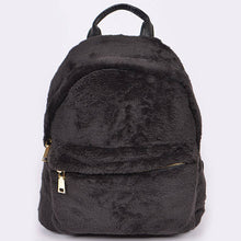 Load image into Gallery viewer, Faux Fur Backpack: Black
