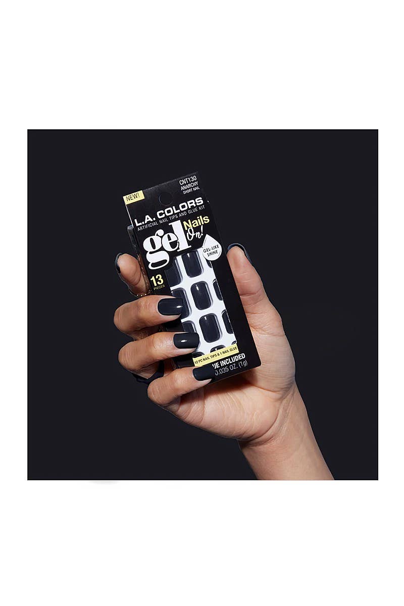 LA Colors Gel Nails Nail Tips Kit Black Anarchy CNT130