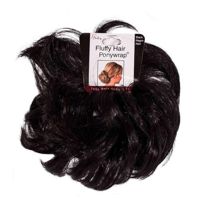 Mia Fluffy Hair Ponywrap Ponytailer - Black