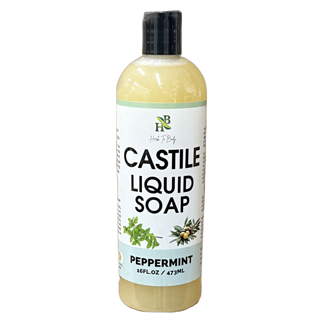 Peppermint Castile Liquid Soap 16oz - Organic - Non-GMO