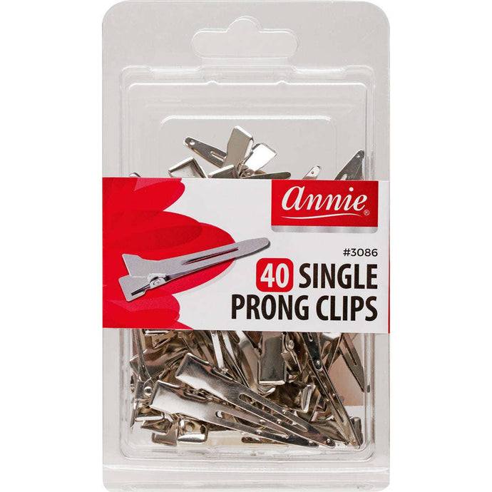 Annie Single Prong Clips 40Ct #3086