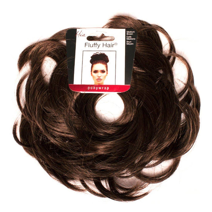 Mia Fluffy Hair Ponywrap Ponytailer - Medium Brown