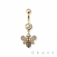 BUMBLE BEE 316L SURGICAL STEEL NAVEL BELLY RING
