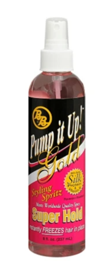 BB Bronner Bros Pump it Up Spritz Gold Super Hold 8 fl oz