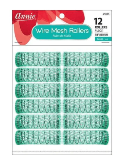 Annie Wire Mesh Rollers 7/8” Teal