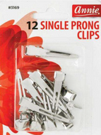 Annie 12 Single Prong Clips #3169